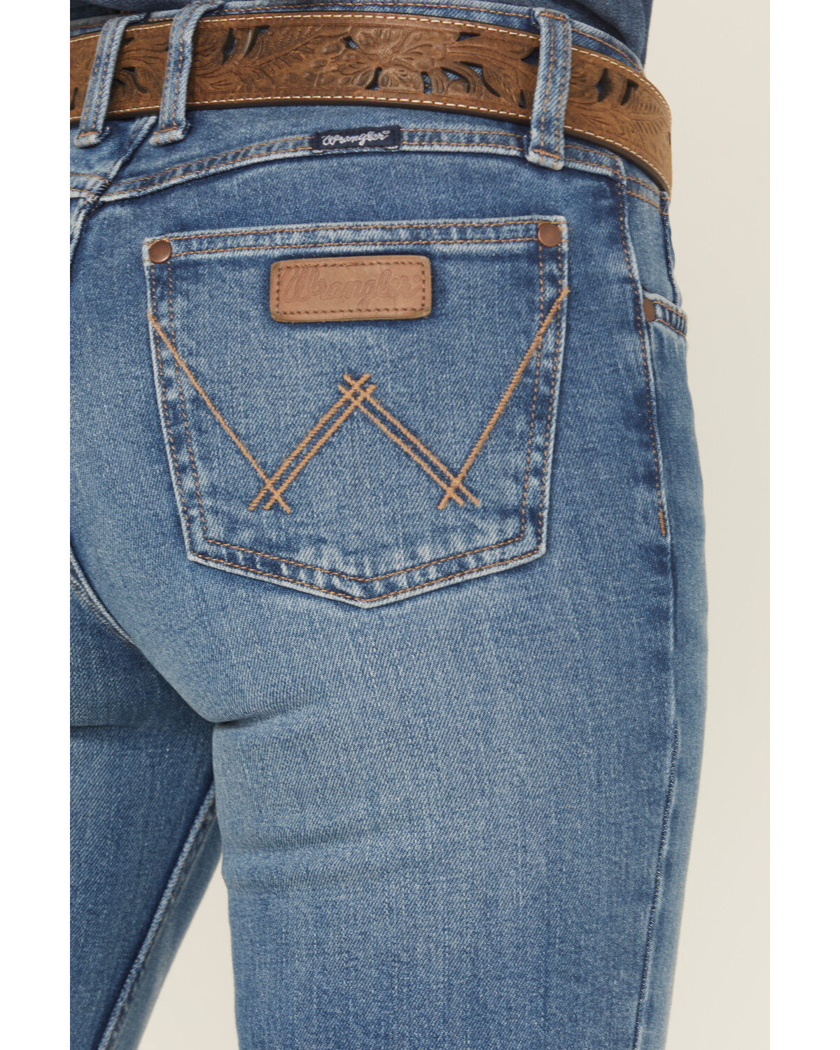 Image #4 - Wrangler Retro Women's Allison Dark Wash Mid Rise Mae Trouser Stretch Denim Jeans, Dark Wash, hi-res