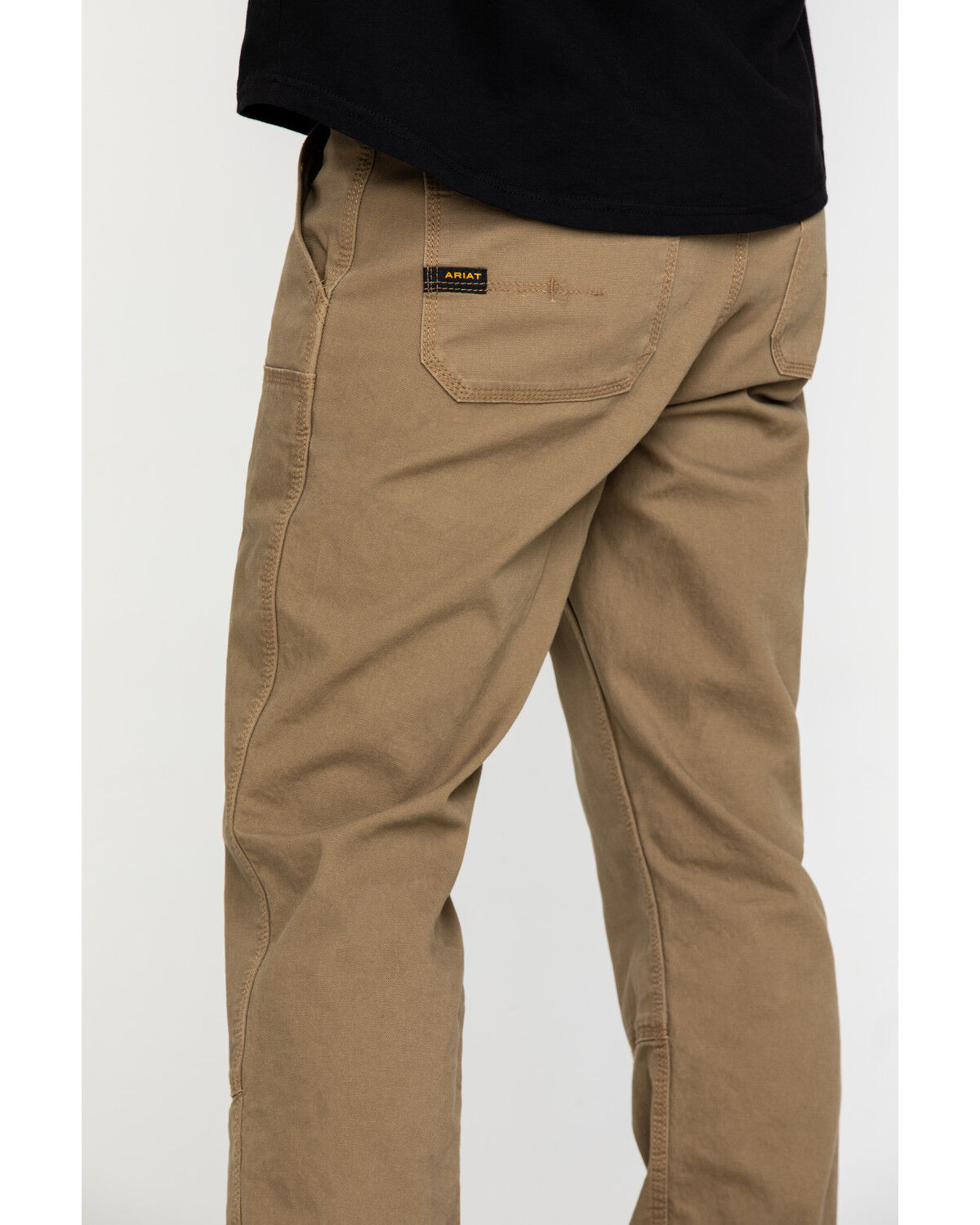 Image #4 - Ariat Men's Khaki Rebar M4 Made Tough Durastretch Double Front Straight Work Pants, Beige/khaki, hi-res
