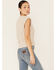 Image #3 - Very J Women's Oatmeal Cable Knit Cropped Sweater Vest, , hi-res