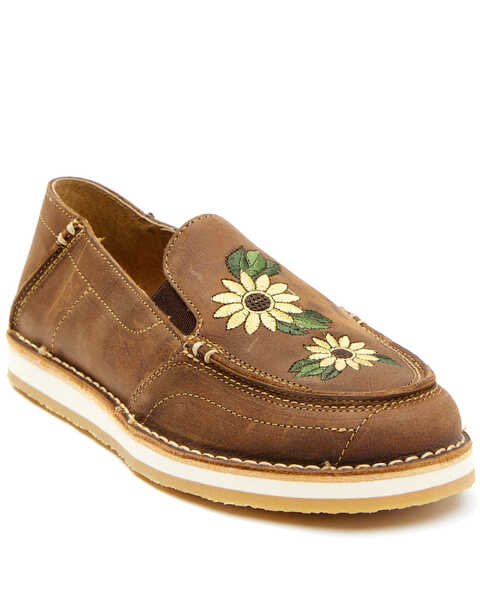 Image #1 - RANK 45® Women's Sunflower Slip-On Shoes - Moc Toe, Tan, hi-res