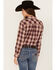 Ariat Women's R.E.A.L. Billie Jean Rose Dobby Plaid Long Sleeve Button Shirt, Rose, hi-res
