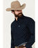 Image #2 - Ariat Men's Percy Geo Print Long Sleeve Button-Down Western Shirt, Dark Blue, hi-res