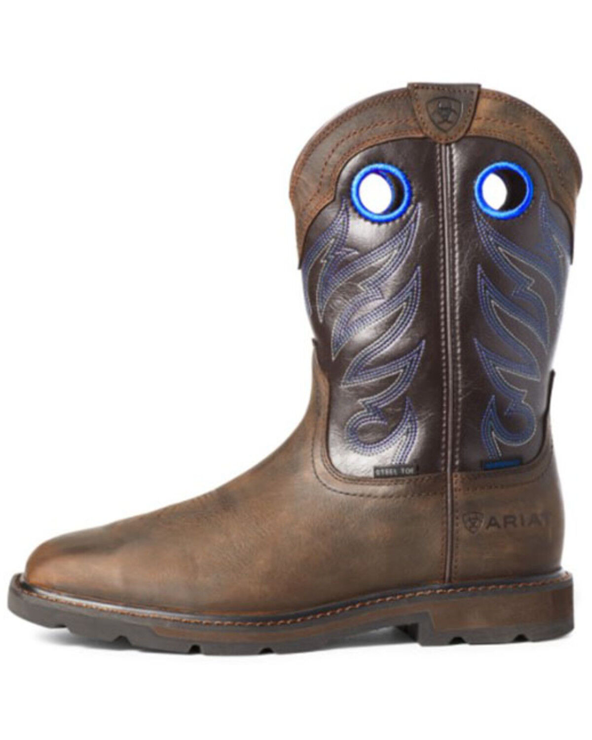 Image #3 - Ariat Men's Groundwork Western Work Boots - Steel Toe, Brown, hi-res