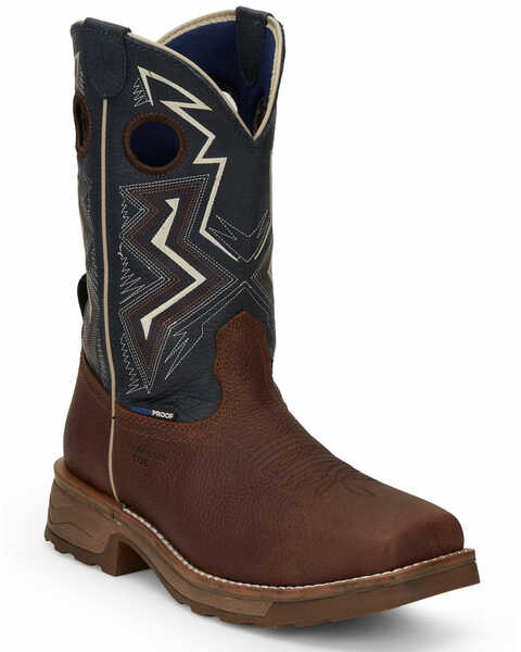 Image #1 - Tony Lama Men's Force Waterproof Western Work Boots - Composite Toe, Brown, hi-res