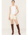 Shyanne Women's Mid Rise Americana Embroidered Shorts, White, hi-res