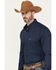 Image #2 - Rock & Roll Denim Men's Vintage 46 Geo Print Long Sleeve Button-Down Western Shirt, Dark Blue, hi-res
