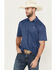 Image #1 - Ariat Men's TEK Leaf Print Short Sleeve Performance Polo, Blue, hi-res