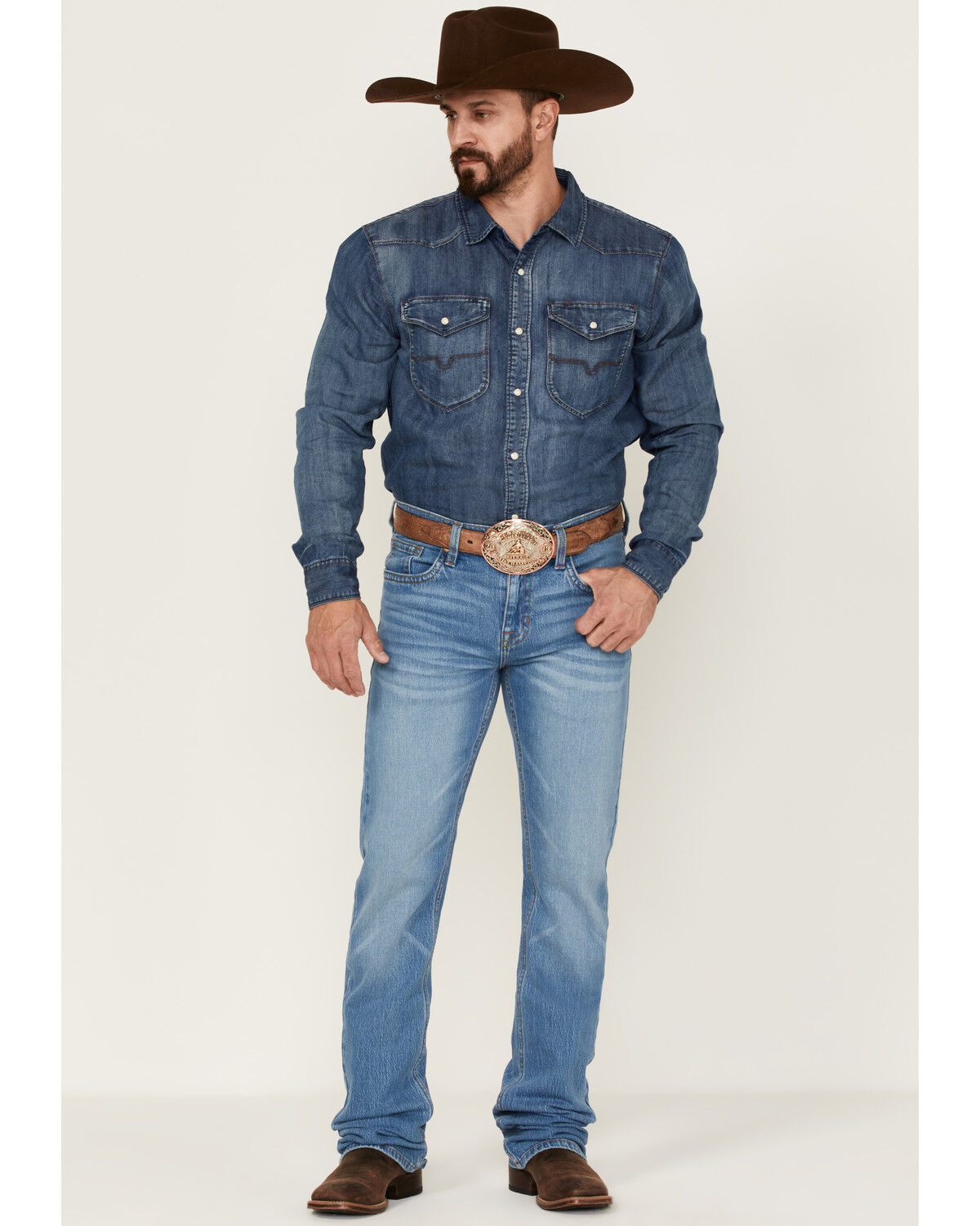 Image #1 - Cody James Men's Yeehaw Light Wash Stackable Straight Jeans, Light Wash, hi-res