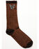 Image #1 - Cody James Men's Austin Eagle Icon Crew Socks, Brown, hi-res