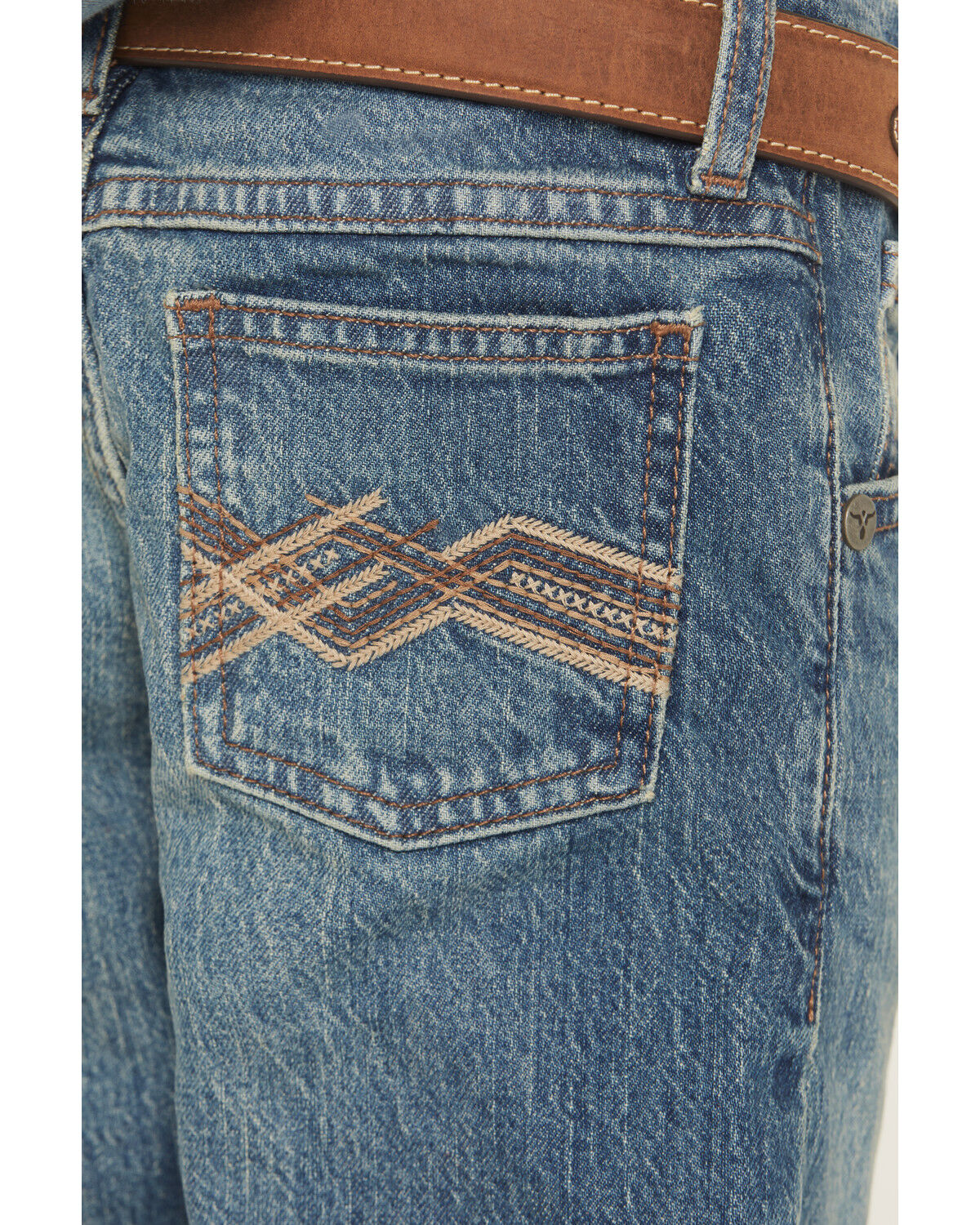 Image #4 - Wrangler 20X Little Boys' Medium Wash Montana Bootcut Stretch Denim Jeans, Medium Wash, hi-res