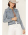 Image #2 - Shyanne Women's Released Hem Frayed Denim Jacket, Light Wash, hi-res