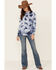 Hooey Women's Tie Die Logo Graphic Hoodie , Navy, hi-res
