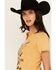 Image #2 - Cleo + Wolf Women's Baby Full Throttle Short Sleeve Cropped Graphic Tee, Dark Yellow, hi-res
