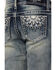 Grace in LA Girls' Medium Wash Mid Rise Sequins Embroidered Pocket Bootcut Jeans, Medium Wash, hi-res