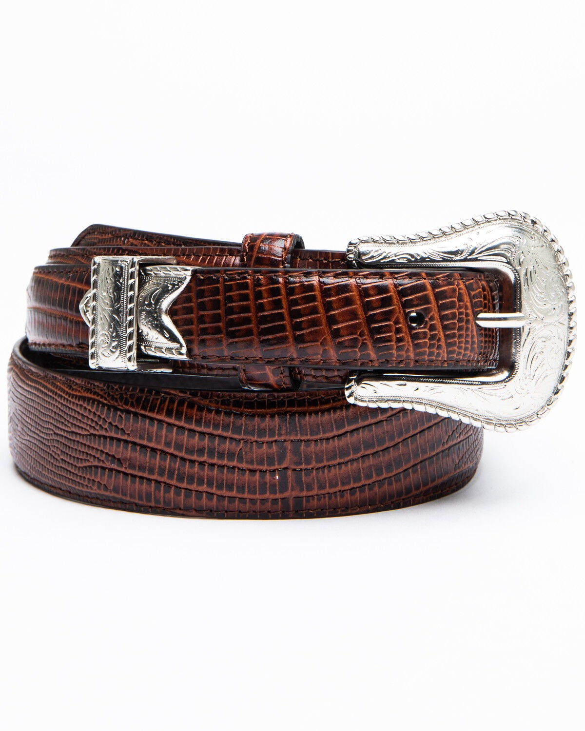 Image #1 - Lyntone Men's Lizard Print Western Belt, , hi-res