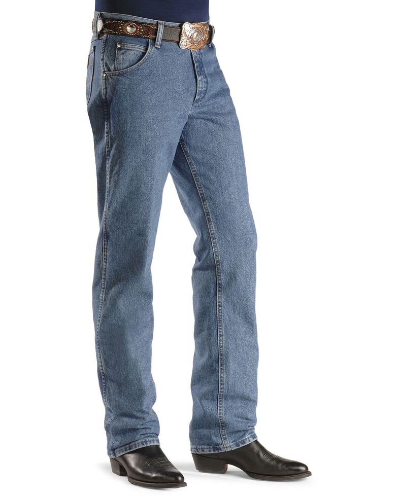 Wrangler Men's 47MWZ Premium Performance Cowboy Cut Regular Fit Prewashed Jeans, Stonewash, hi-res