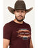 Image #2 - Cody James Men's Southwestern Print Short Sleeve T-Shirt, Maroon, hi-res