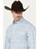 George Strait by Wrangler Men's Paisley Print Long Sleeve Button-Down Western Shirt, Blue, hi-res