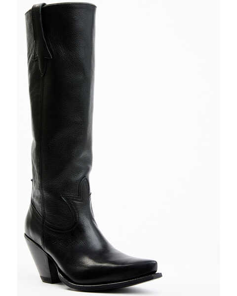 Image #1 - Sendra Women's Diana Slouch 15" Pull On Western Boots - Snip Toe , Black, hi-res