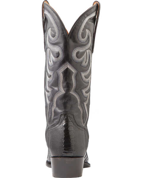 Image #7 - El Dorado Men's Handmade Ostrich Leg Western Boots - Medium Toe, Black, hi-res