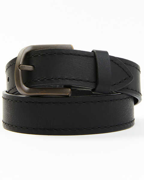 Brothers and Sons Men's Lagos Brass Buckle Belt , Black, hi-res