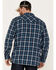 Image #4 - Moonshine Spirit Men's Ombre Plaid Print Long Sleeve Snap Western Flannel Shirt, Navy, hi-res