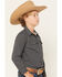 Image #2 - Gibson Trading Co Boys' Moonflower Geo Print Long Sleeve Snap Western Shirt, Black, hi-res