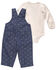Image #2 - Carhartt Infant Girls' Horse Onesie and Overall Set , Multi, hi-res