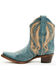 Image #3 - Circle G Women's Distressed Inlay Western Booties - Snip Toe, Blue, hi-res