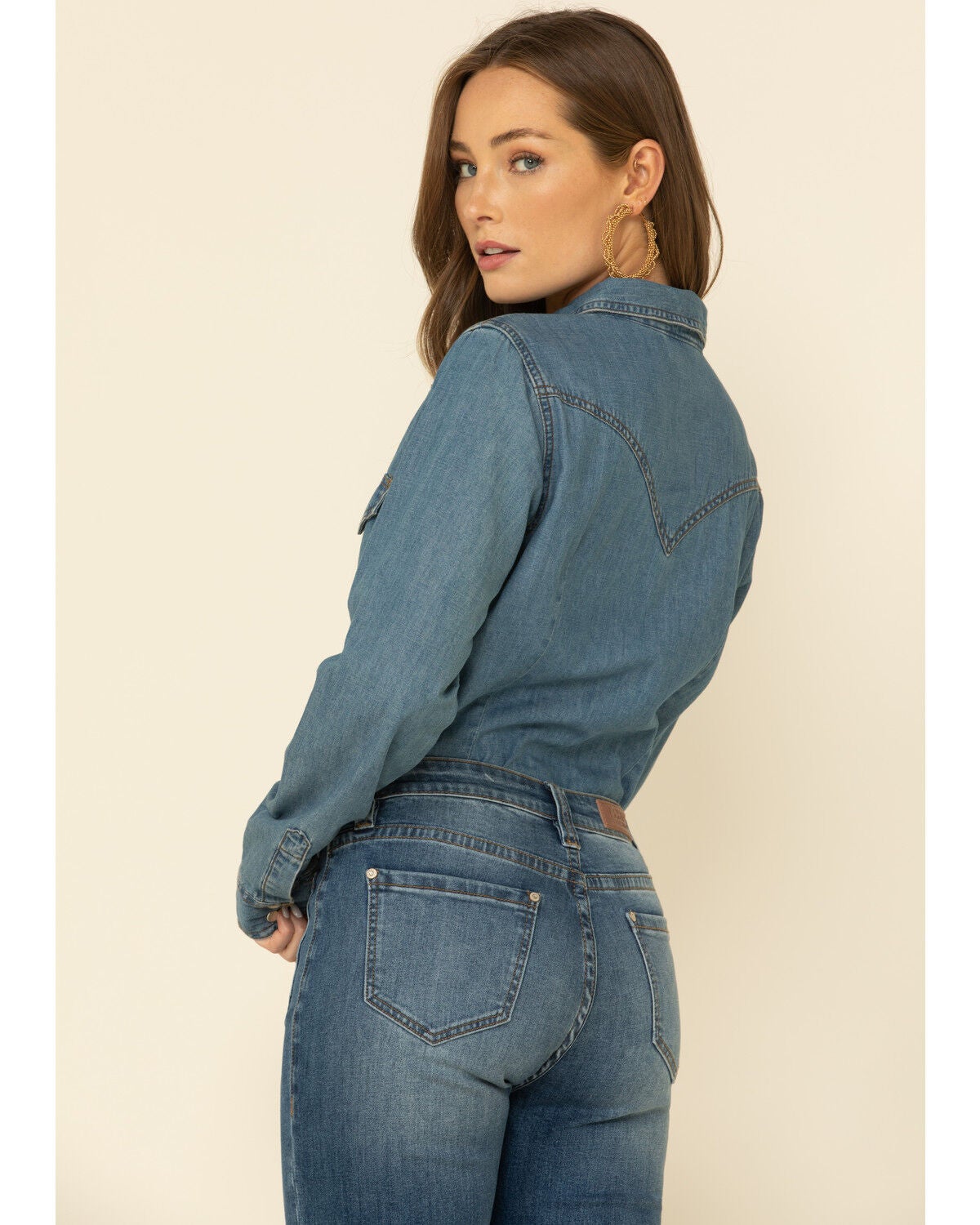 women's wrangler denim shirt