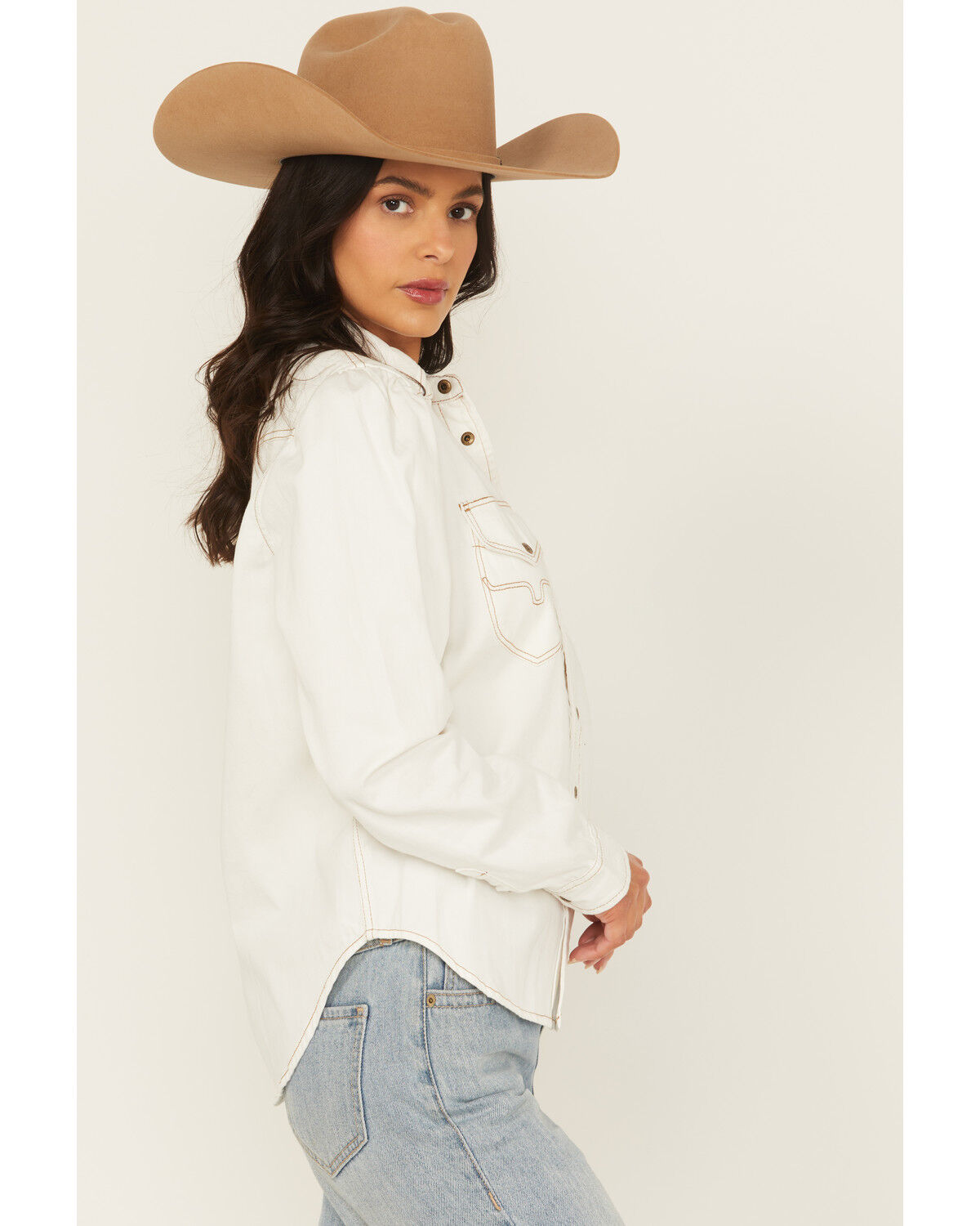 Image #2 - Kimes Ranch Women's Jane Long Sleeve Snap Cropped Western Shirt, White, hi-res
