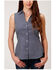 Image #1 - Roper Women's Amarillo Poplin Sleeveless Snap Western Shirt - Plus, Navy, hi-res