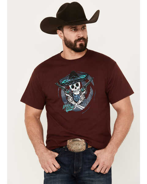Image #1 - Moonshine Spirit Men's Bandito Short Sleeve Graphic T-Shirt, Burgundy, hi-res