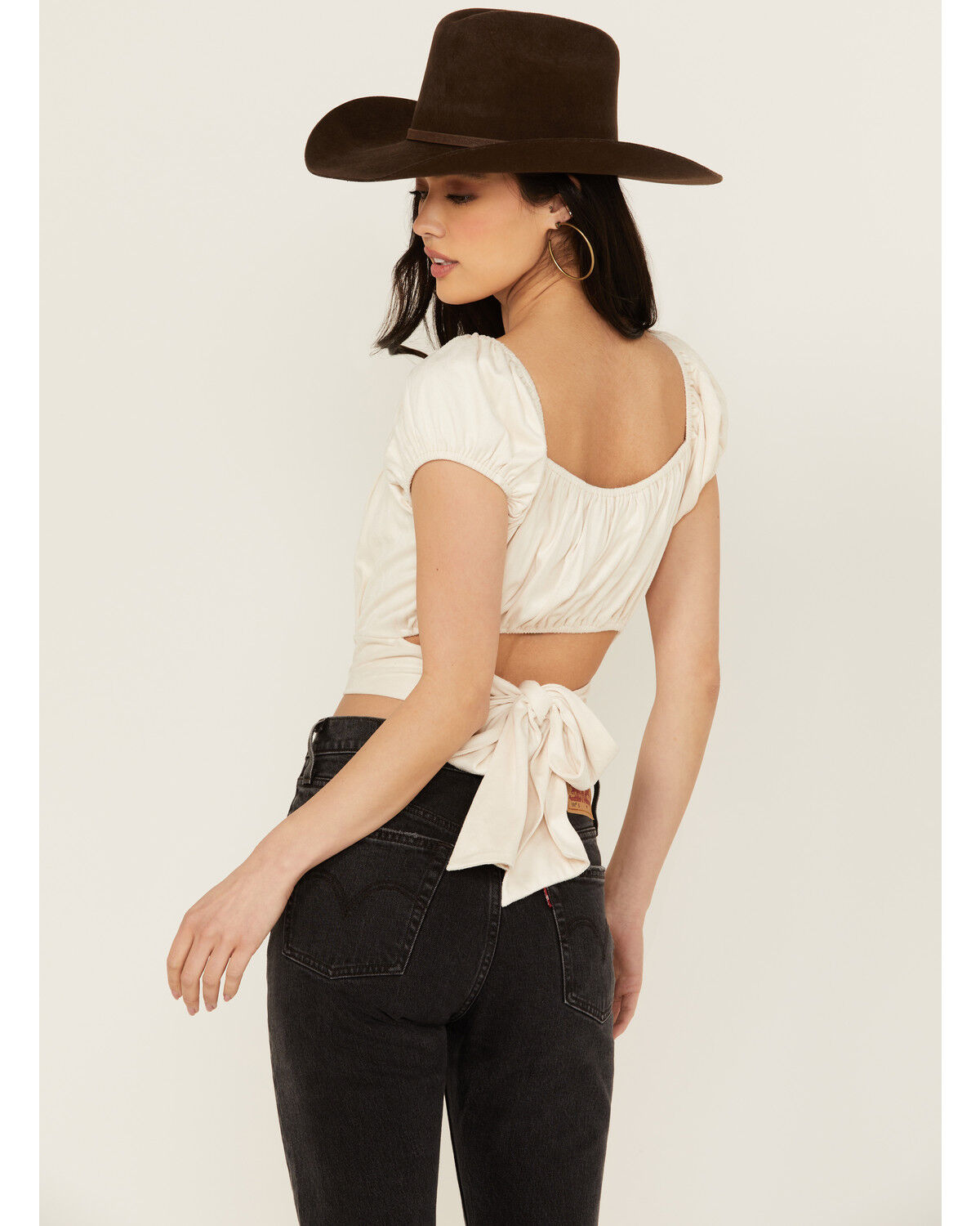 Image #4 - Beyond The Radar Women's Print Balloon Sleeve Blouse, Ivory, hi-res