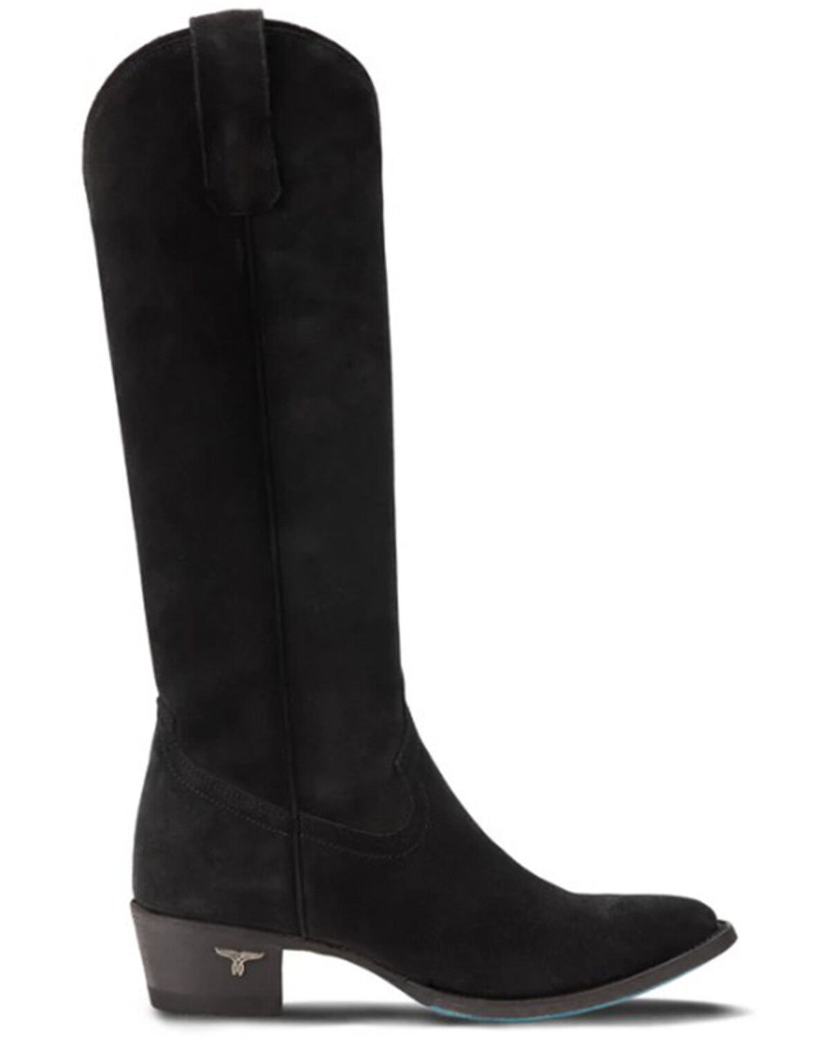 Image #2 - Lane Women's Plain Jane Suede Tall Western Boots - Round Toe, Black, hi-res