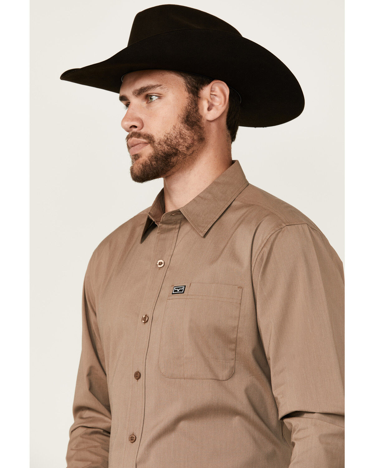 Image #2 - Kimes Ranch Men's Linville Long Sleeve Button-Down Performance Western Shirt, Taupe, hi-res