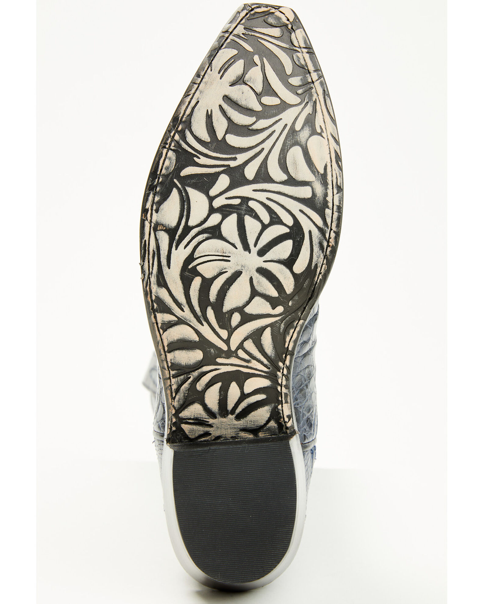 Image #7 - El Dorado Women's Holly Exotic Caiman Tall Western Boots - Snip Toe, Blue, hi-res