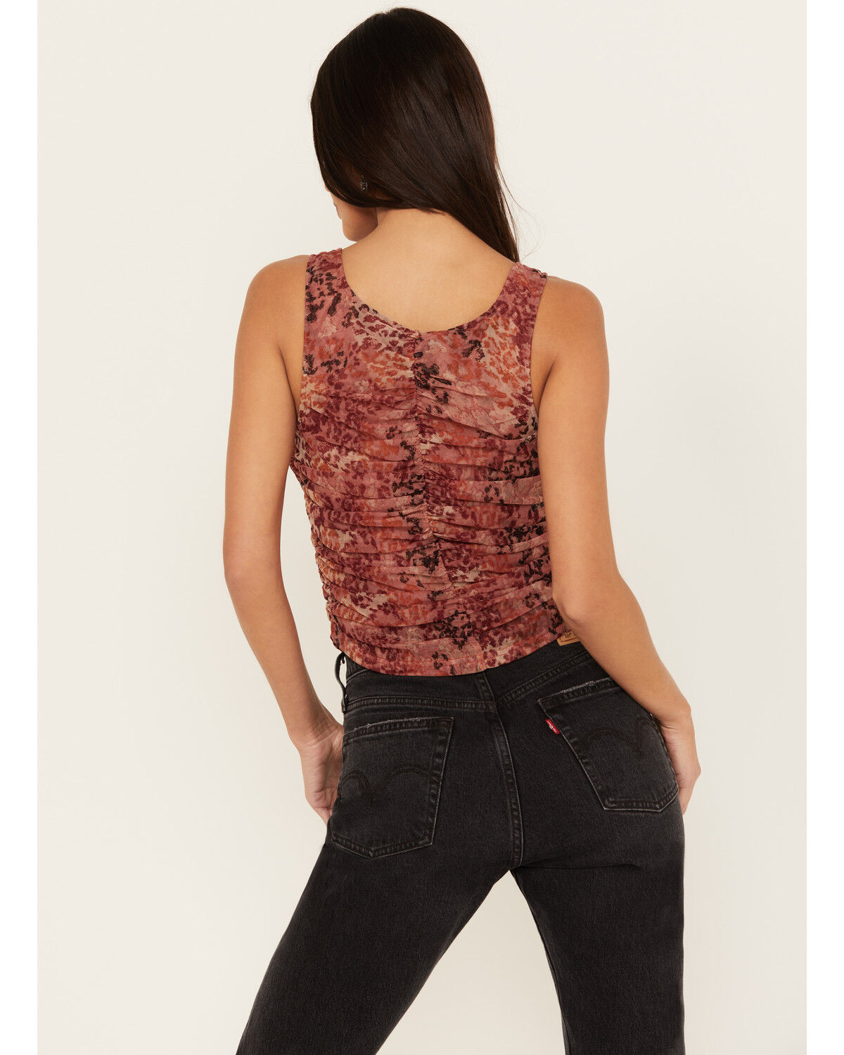 Image #4 - Beyond The Radar Women's Animal Print Mesh Tank, Rust Copper, hi-res