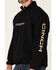 Image #3 - Cinch Men's Black Logo Sleeve 1/4 Zip Front Windbreaker Pullover , , hi-res