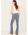 Shyanne Women's Aviza Medium Wash Mid Rise Bootcut Jeans, Dark Wash, hi-res