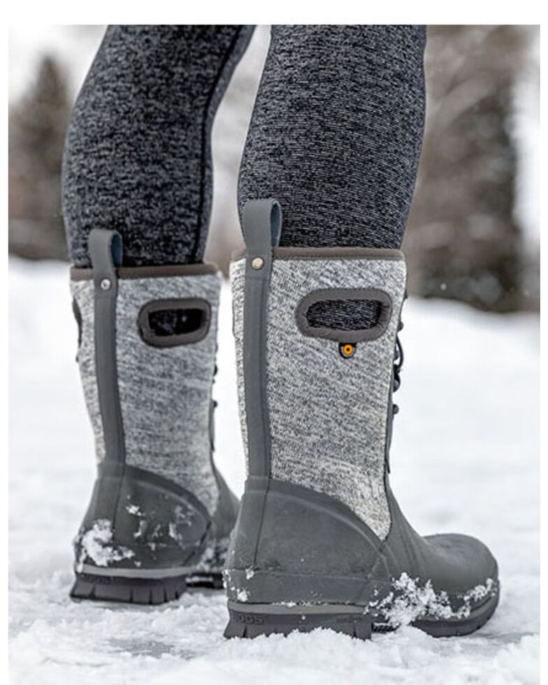 Bogs Women S Grey Crandal Lace Up Winter Boots Round Toe Sheplers