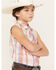 Image #2 - Shyanne Girls' Sleeveless Plaid Print Western Pearl Snap Shirt, Lavender, hi-res