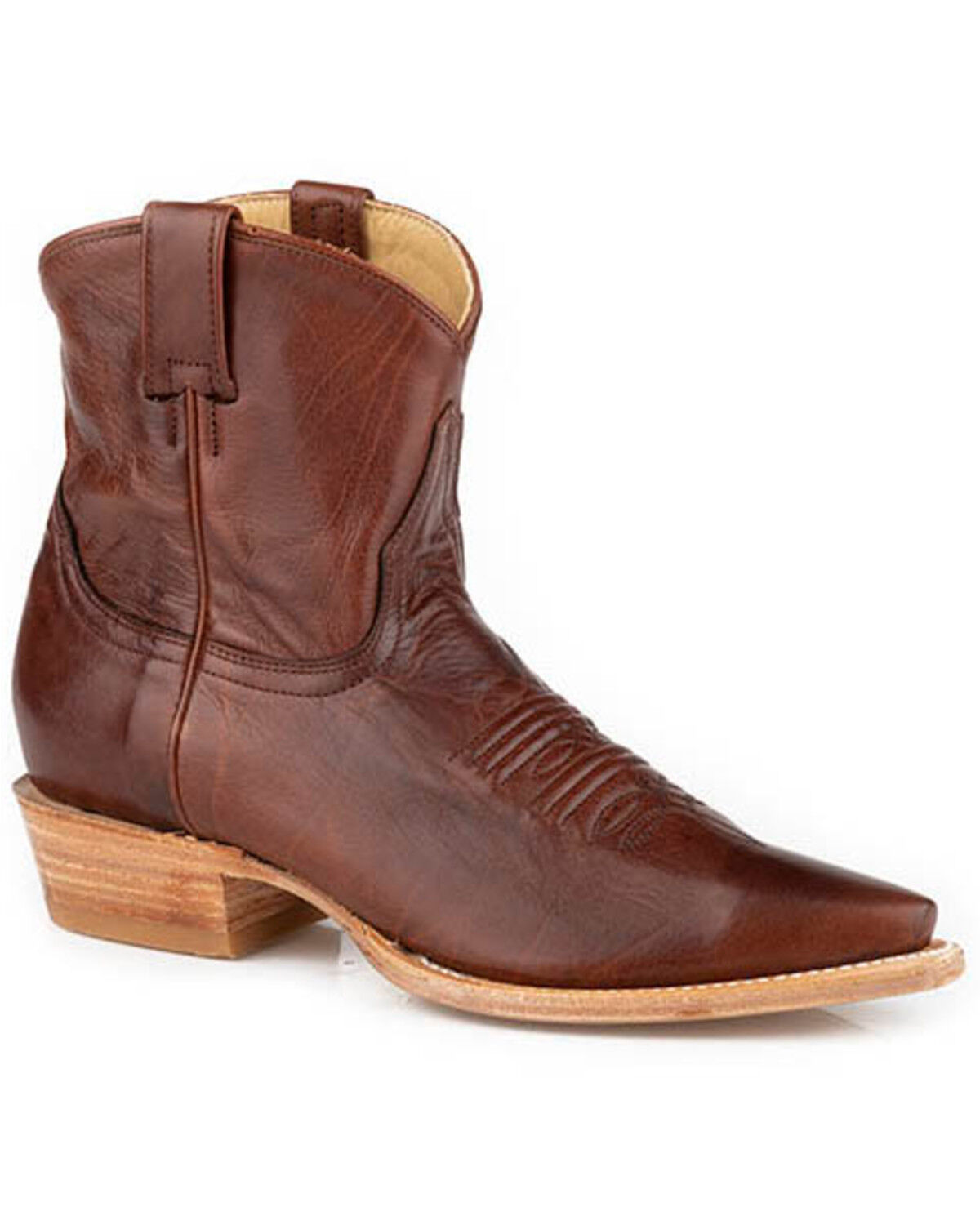 Image #1 - Stetson Women's Riley Western Booties - Snip Toe, Brown, hi-res