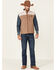 Image #2 - HOOey Men's Tan Striped Color-Block Zip-Front Softshell Vest , , hi-res
