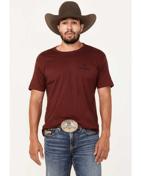 Image #1 - Browning Men's Built To Last Short Sleeve Graphic T-Shirt, Maroon, hi-res