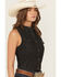 Image #2 - Shyanne Women's Chambray Sleeveless Button-Down Western Shirt, Black, hi-res