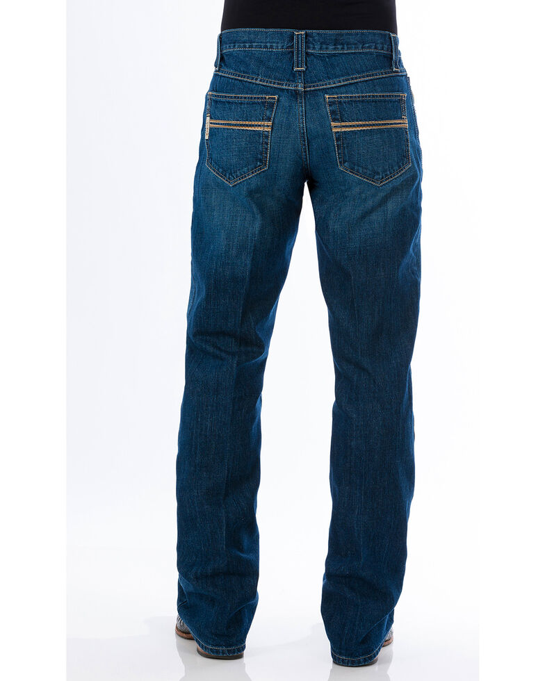 Cinch Men's Carter 2.0 Dark Stonewash Relaxed Fit Bootcut Jeans, Indigo, hi-res