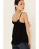Shyanne Women's Shifflee Embroidered Button-Front Cami Tank Top, Black, hi-res