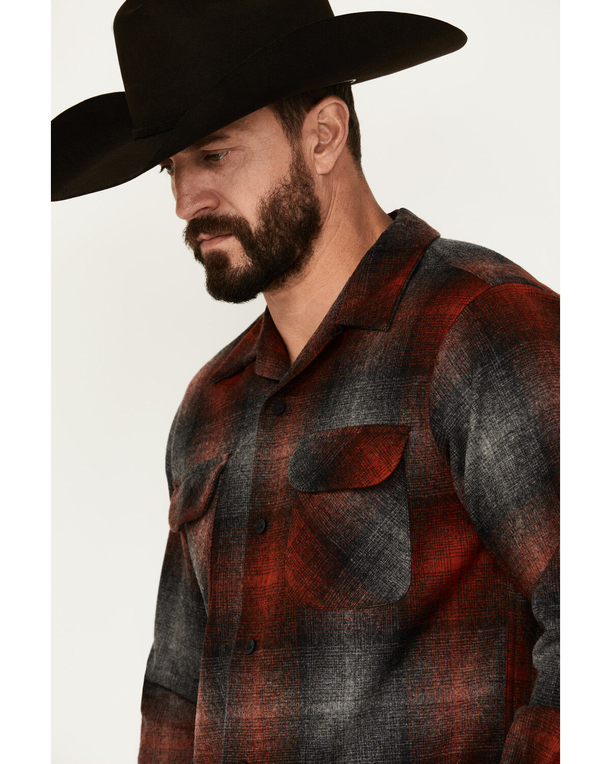 Image #2 - Pendleton Men's Plaid Print Board Shirt, Black, hi-res