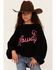 Image #1 - Rock & Roll Denim Girls' Howdy Sweater, Black, hi-res
